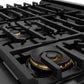 ZLINE Autograph Edition 30 in. 4.2 cu. ft. Paramount Gas Range with 4 Burner Cooktop and Convection Gas Oven in Black Stainless Steel and Polished Gold Accents (SGRBZ-30-G) - KB&A The Home Improvement Store
