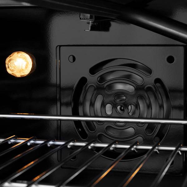ZLINE Autograph Edition 30 in. 4.2 cu. ft. Paramount Gas Range with 4 Burner Cooktop and Convection Gas Oven in Black Stainless Steel and Polished Gold Accents (SGRBZ-30-G) - KB&A The Home Improvement Store