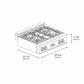 ZLINE Autograph Edition 30 in. Porcelain Rangetop with 4 Gas Burners in Black Stainless Steel and Polished Gold Accents (RTBZ-30-G) - KB&A The Home Improvement Store