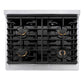 ZLINE Autograph Edition 30 in. 4.2 cu. ft. Paramount Gas Range with 4 Burner Cooktop and Convection Gas Oven in Stainless Steel and Champagne Bronze Accents (SGRZ-30-CB) - KB&A The Home Improvement Store