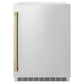 ZLINE Autograph Edition 24 in. Touchstone 151 Can Beverage Fridge With Solid Stainless Steel Door And Polished Gold Handle (RBSOZ-ST-24-G) - KB&A The Home Improvement Store