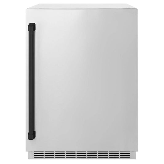 ZLINE Autograph Edition 24 in. Touchstone 151 Can Beverage Fridge With Solid Stainless Steel Door And Matte Black Handle (RBSOZ-ST-24-MB) - KB&A The Home Improvement Store