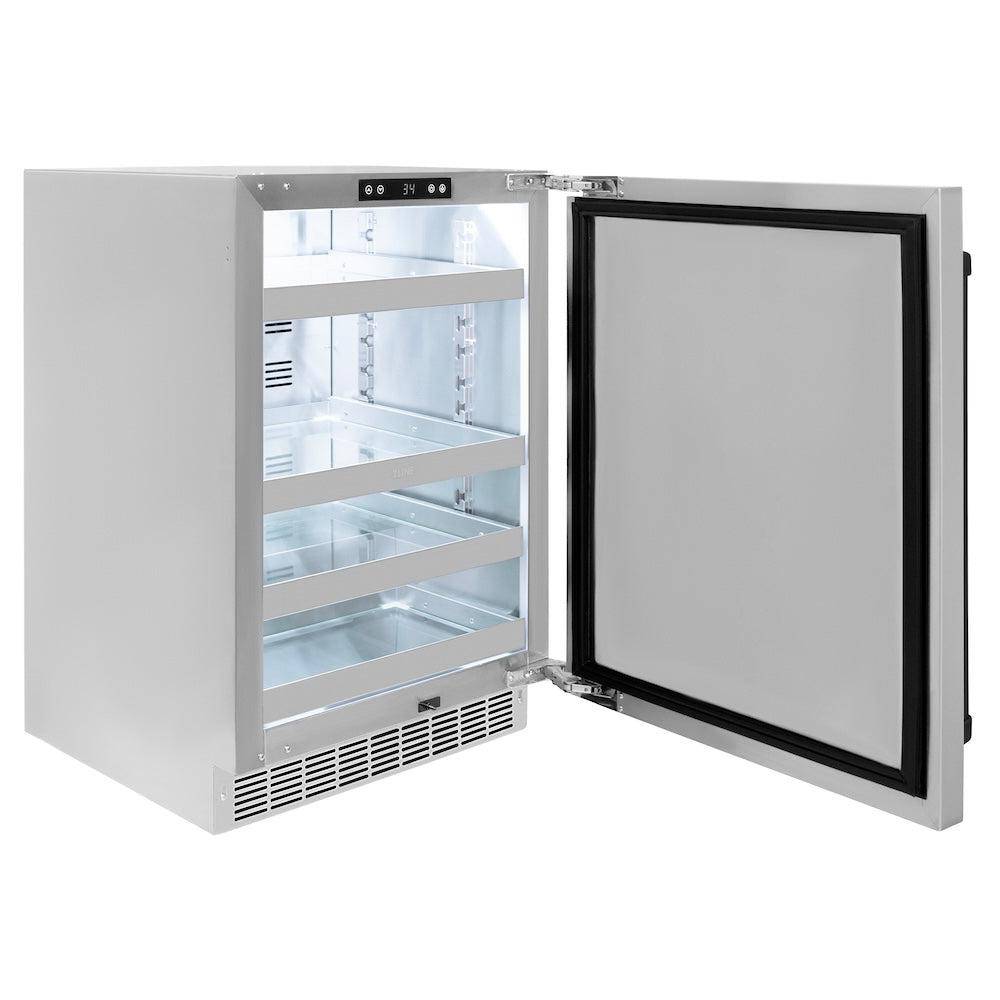 ZLINE Autograph Edition 24 in. Touchstone 151 Can Beverage Fridge With Solid Stainless Steel Door And Matte Black Handle (RBSOZ-ST-24-MB) - KB&A The Home Improvement Store