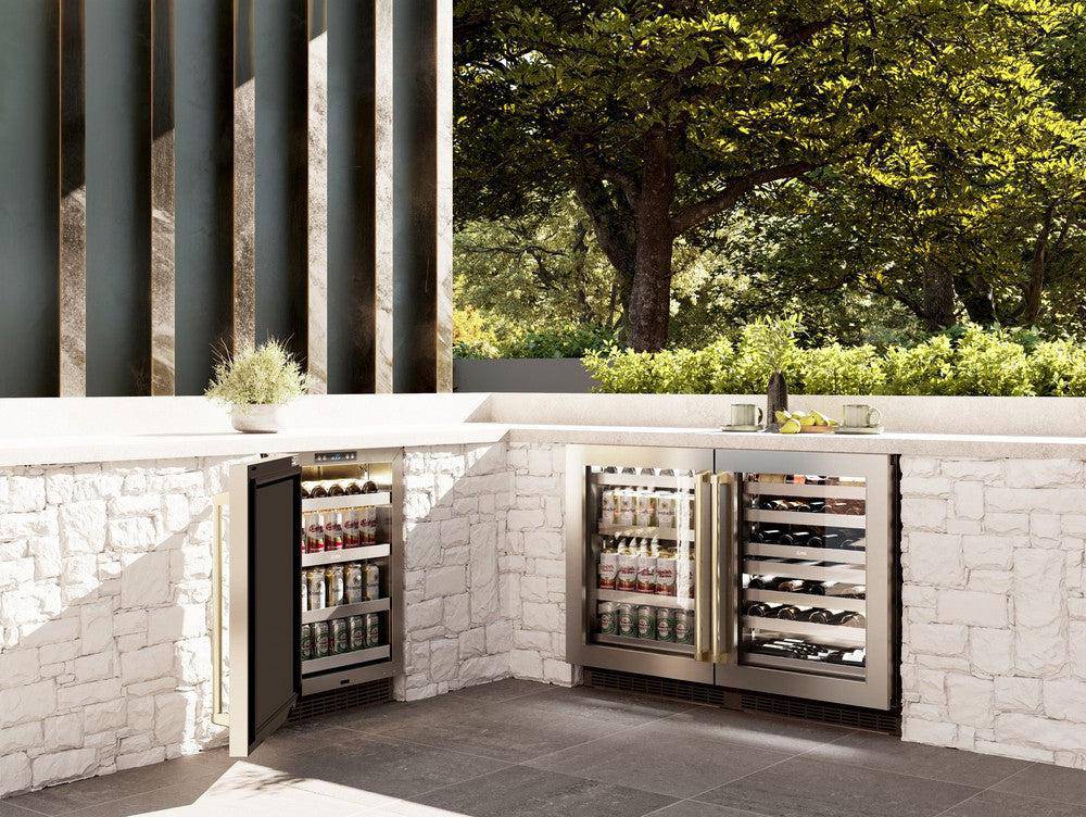 ZLINE 24 In. Touchstone Wine Cooler with Stainless Steel Glass Door and Champagne Bronze Handle (RWDOZ-GS-24-CB) - KB&A The Home Improvement Store