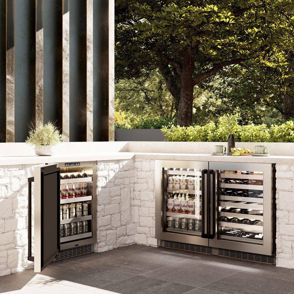 ZLINE 24 In. Touchstone Wine Cooler with Stainless Steel Glass Door and Matte Black Handle (RWDOZ-GS-24-MB) - KB&A The Home Improvement Store