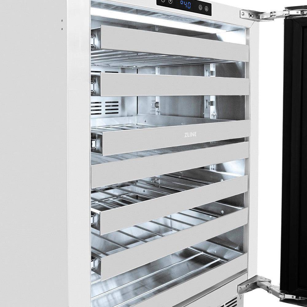 ZLINE 24 in. Touchstone Dual Zone 44 Bottle Wine Cooler With Stainless Steel Glass Door (RWDO-GS-24) - KB&A The Home Improvement Store