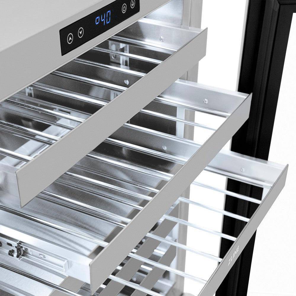 ZLINE 24 In. Touchstone Wine Cooler with Stainless Steel Glass Door and Matte Black Handle (RWDOZ-GS-24-MB) - KB&A The Home Improvement Store