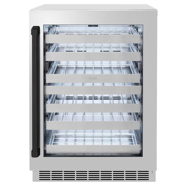 ZLINE 24 In. Touchstone Wine Cooler with Stainless Steel Glass Door and Matte Black Handle (RWDOZ-GS-24-MB) - KB&A The Home Improvement Store