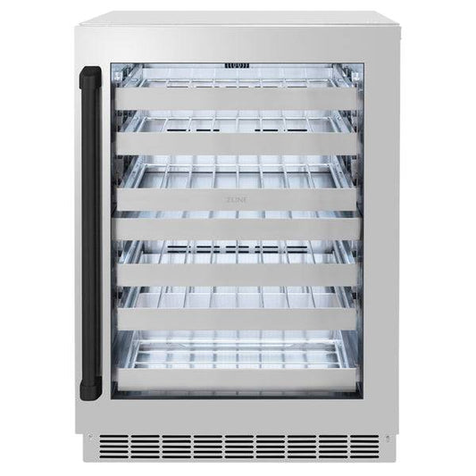ZLINE 24 In. Touchstone Wine Cooler with Stainless Steel Glass Door and Matte Black Handle (RWDOZ-GS-24-MB) - KB&A The Home Improvement Store