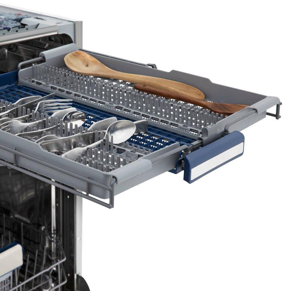 ZLINE Autograph Edition 24 in. 3rd Rack Top Control Tall Tub Dishwasher in Stainless Steel with Champagne Bronze Handle, 51dBa (DWVZ-304-24-CB) - KB&A The Home Improvement Store