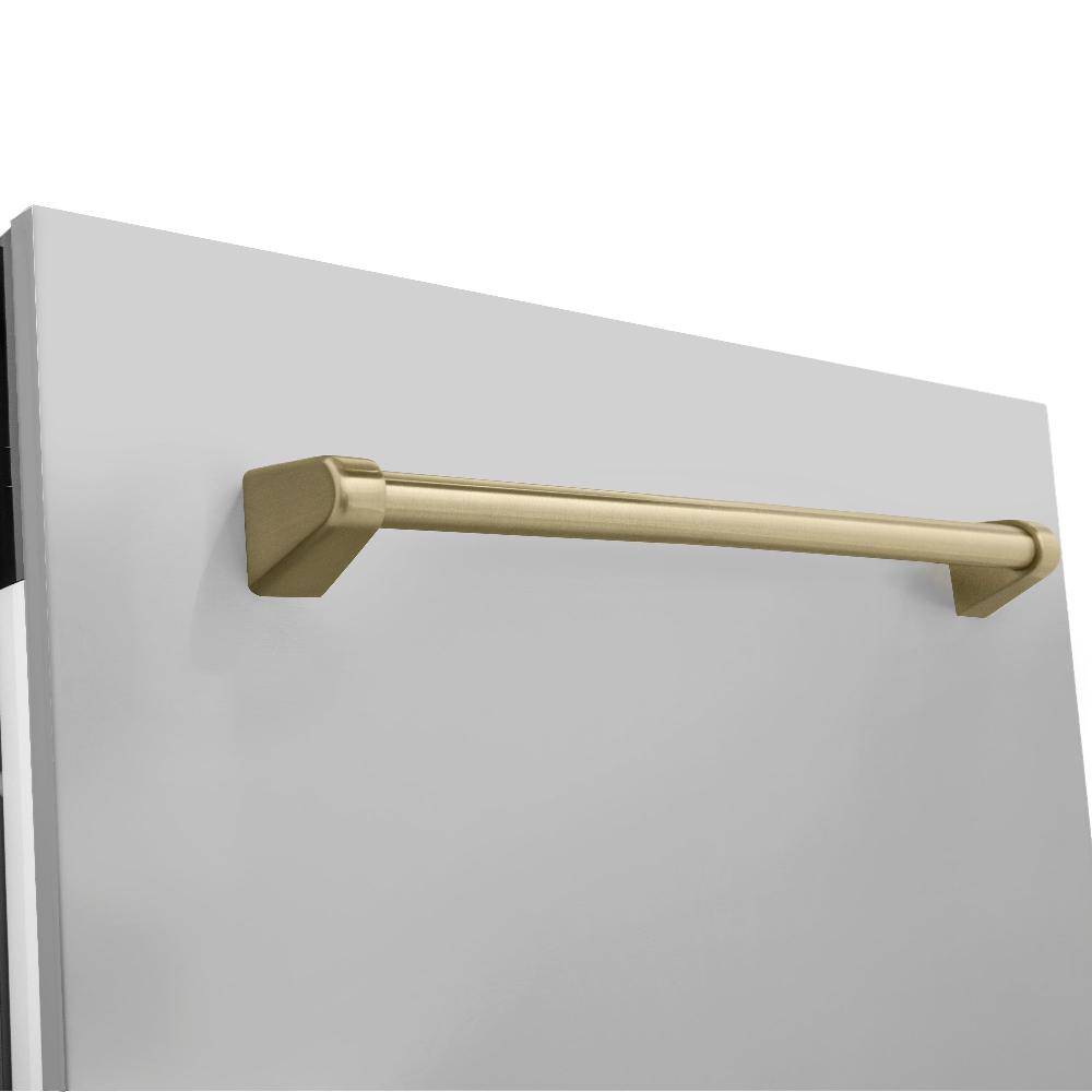 ZLINE Autograph Edition 24 in. 3rd Rack Top Control Tall Tub Dishwasher in Stainless Steel with Champagne Bronze Handle, 51dBa (DWVZ-304-24-CB) - KB&A The Home Improvement Store