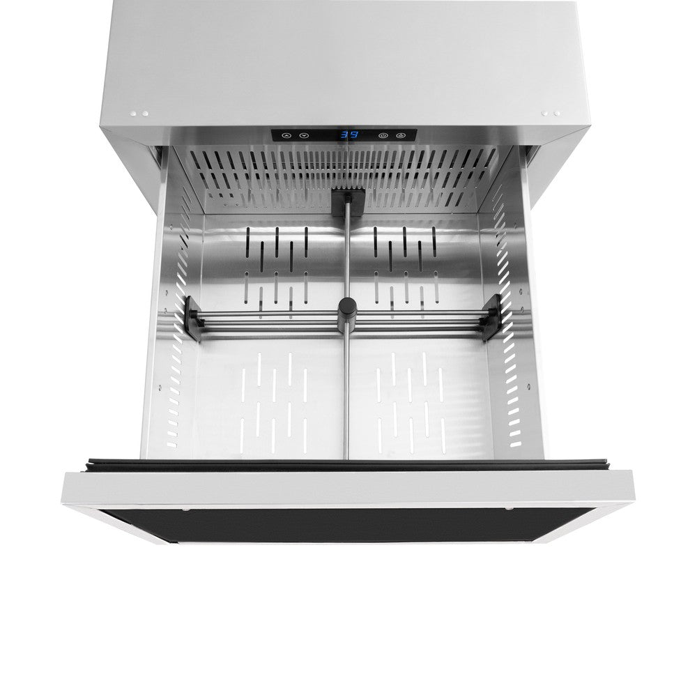 ZLINE 24 in. Touchstone 168 Can Outdoor-Rated Dual Refrigerator Drawer with Panel-Ready Doors (RDSPO-24) - KB&A The Home Improvement Store