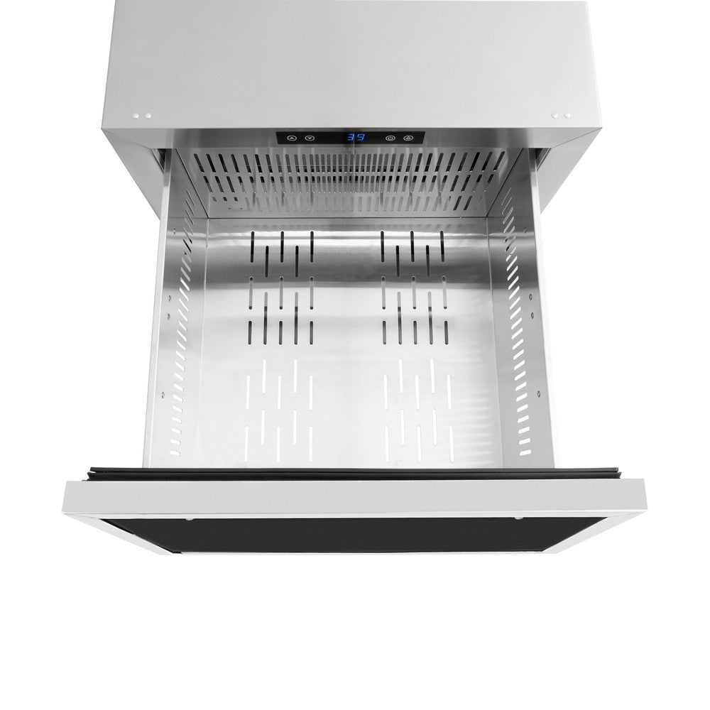 ZLINE 24 in. Touchstone 168 Can Outdoor-Rated Dual Refrigerator Drawer with Panel-Ready Doors (RDSPO-24) - KB&A The Home Improvement Store