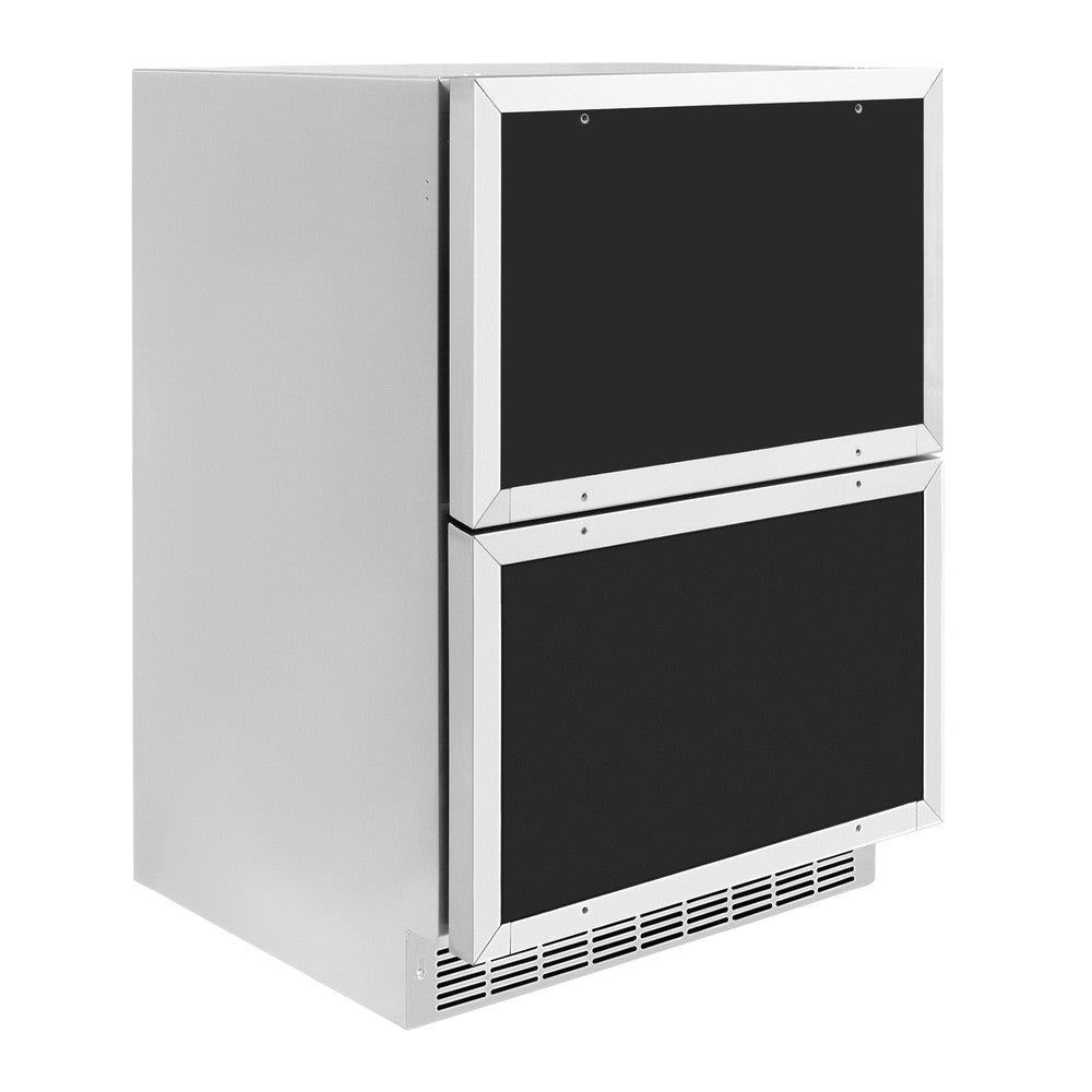 ZLINE 24 in. Touchstone 168 Can Outdoor-Rated Dual Refrigerator Drawer with Panel-Ready Doors (RDSPO-24) - KB&A The Home Improvement Store