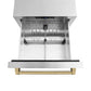 ZLINE Autograph Edition 24 in. Touchstone 168 Can Outdoor-Rated Dual Refrigerator Drawer with Stainless Steel Doors and Champagne Bronze Handles (RDSOZ-ST-24-CB) - KB&A The Home Improvement Store