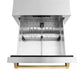 ZLINE Autograph Edition 24 in. Touchstone 168 Can Outdoor-Rated Dual Refrigerator Drawer with Stainless Steel Doors and Polished Gold Handles (RDSOZ-ST-24-G) - KB&A The Home Improvement Store
