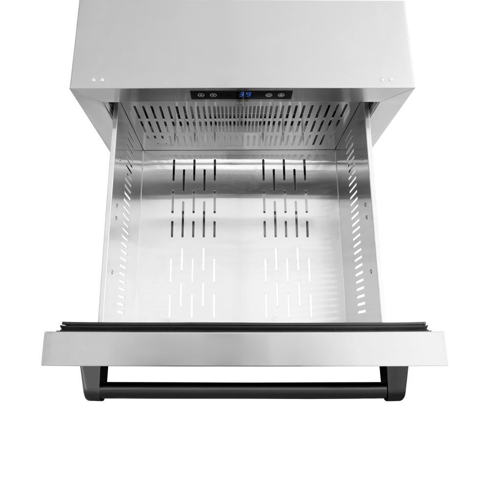 ZLINE Autograph Edition 24 in. Touchstone 168 Can Outdoor-Rated Dual Refrigerator Drawer with Stainless Steel Doors and Matte Black Handles (RDSOZ-ST-24-MB) - KB&A The Home Improvement Store