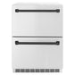 ZLINE Autograph Edition 24 in. Touchstone 168 Can Outdoor-Rated Dual Refrigerator Drawer with Stainless Steel Doors and Matte Black Handles (RDSOZ-ST-24-MB) - KB&A The Home Improvement Store