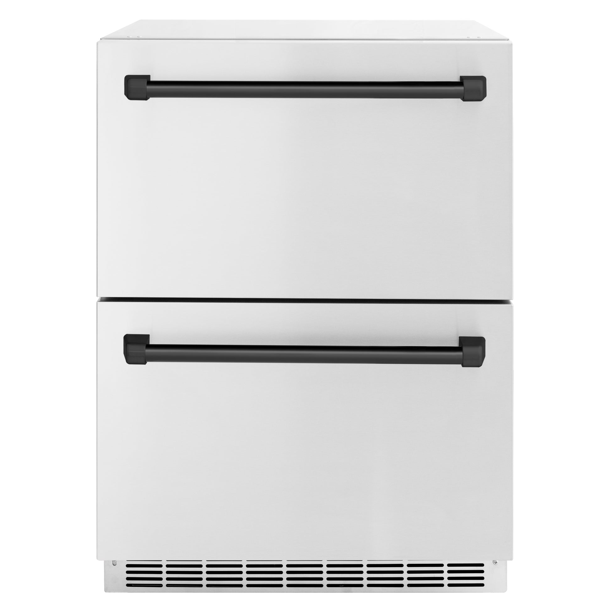 ZLINE Autograph Edition 24 in. Touchstone 168 Can Outdoor-Rated Dual Refrigerator Drawer with Stainless Steel Doors and Matte Black Handles (RDSOZ-ST-24-MB) - KB&A The Home Improvement Store