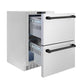 ZLINE Autograph Edition 24 in. Touchstone 168 Can Outdoor-Rated Dual Refrigerator Drawer with Stainless Steel Doors and Matte Black Handles (RDSOZ-ST-24-MB) - KB&A The Home Improvement Store