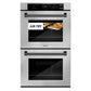 ZLINE 30 in. Autograph Edition Professional True Convection Double Wall Oven with Air Fry and Self Clean in Stainless Steel with Matte Black Handles (WADZ-30-MB) - KB&A The Home Improvement Store