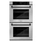ZLINE 30 in. Autograph Edition Professional True Convection Double Wall Oven with Air Fry and Self Clean in Stainless Steel with Matte Black Handles (WADZ-30-MB) - KB&A The Home Improvement Store