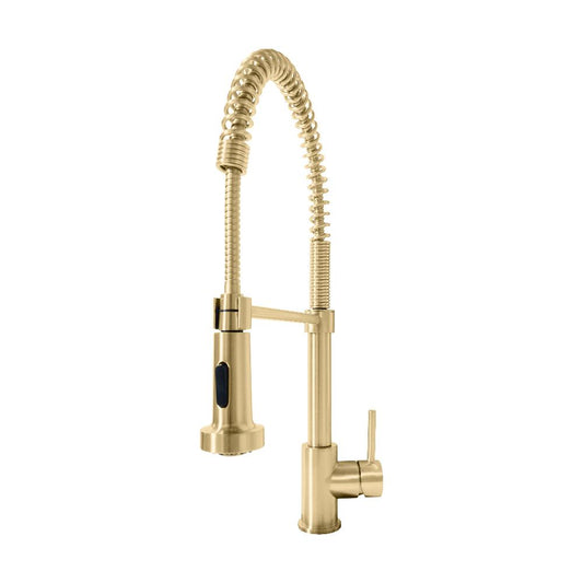 ZLINE Apollo Pull Down Spring Single Handle Kitchen Faucet in Champagne Bronze (APL-KF-CB) - KB&A The Home Improvement Store