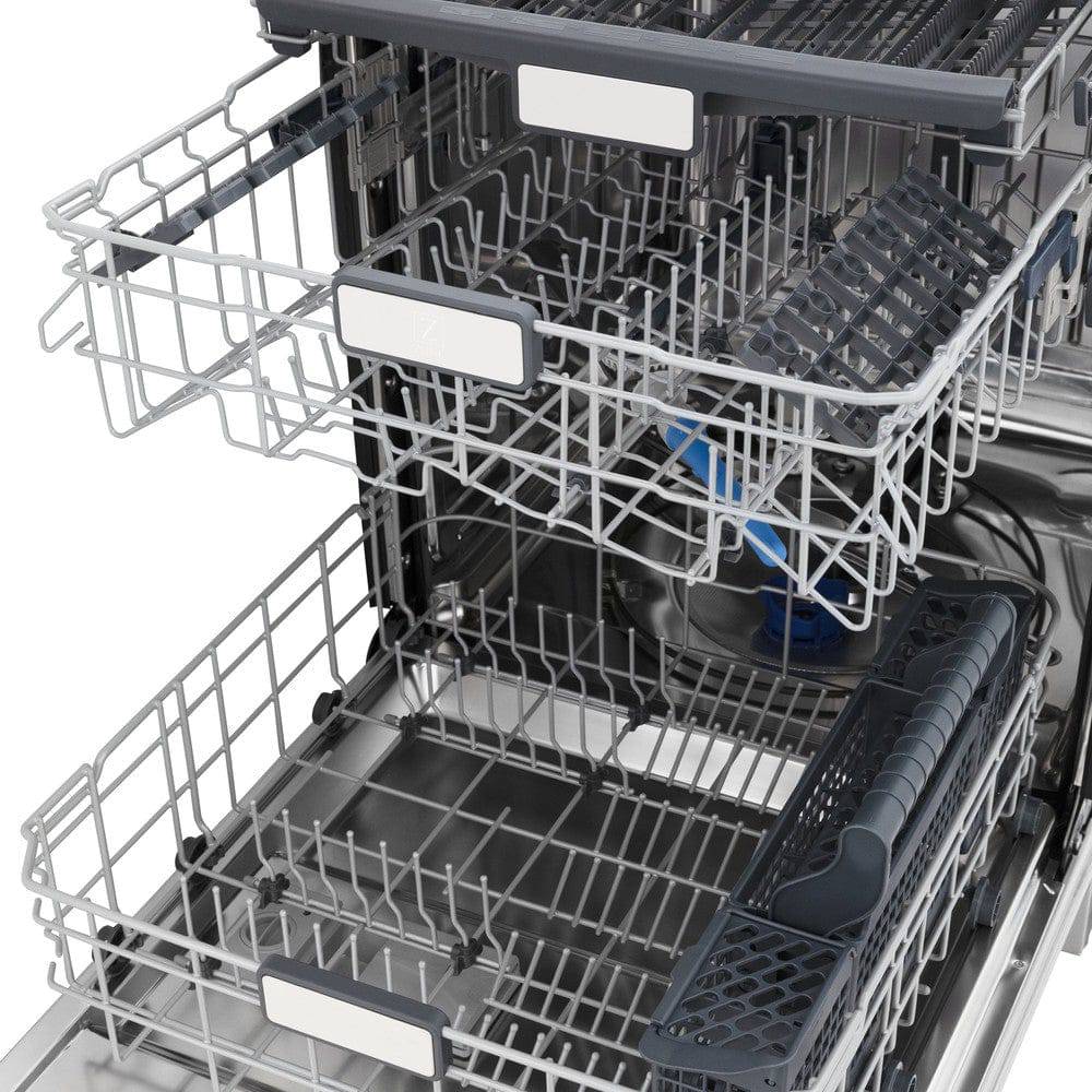 ZLINE 24" Monument Series 3rd Rack Top Touch Control Dishwasher with Stainless Steel Tub, 45dBa (DWMT-BG-24) - KB&A The Home Improvement Store
