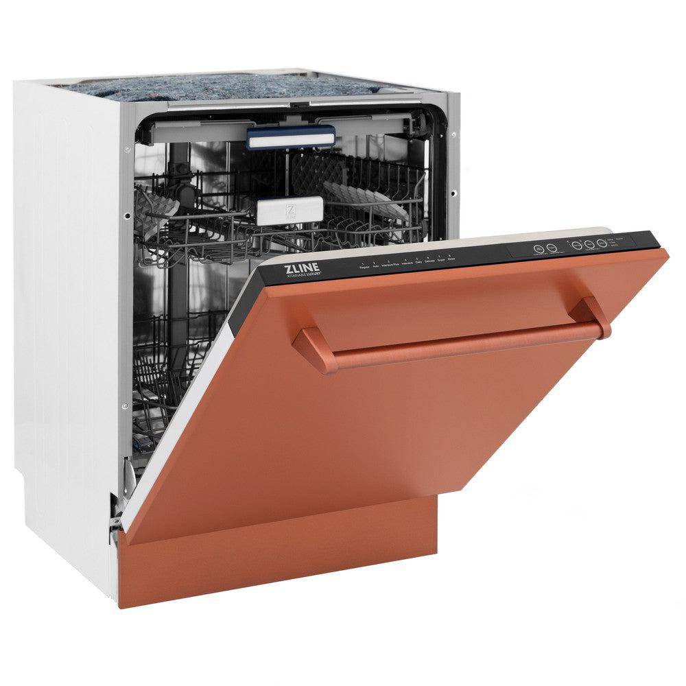 ZLINE 24" Tallac Series 3rd Rack Tall Tub Dishwasher in Copper with Stainless Steel Tub, 51dBa (DWV-C-24) - KB&A The Home Improvement Store