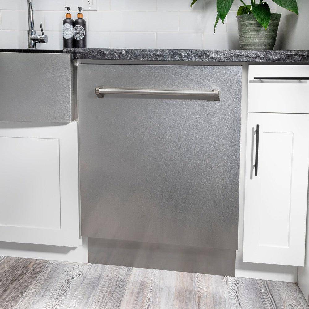 ZLINE 24 in. Tallac Series 3rd Rack Dishwasher with Fingerprint Resistant Stainless Steel Panel and Traditional Handle 51dBa (DWV-SN-24) - KB&A The Home Improvement Store