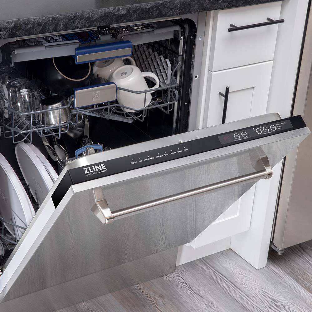 ZLINE 24" Tallac Series 3rd Rack Dishwasher in Custom Panel Ready with Stainless Steel Tub, 51dBa (DWV-24) - KB&A The Home Improvement Store