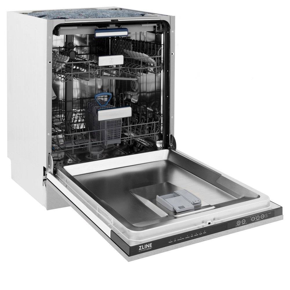 ZLINE 24" Tallac Series 3rd Rack Dishwasher in Custom Panel Ready with Stainless Steel Tub, 51dBa (DWV-24) - KB&A The Home Improvement Store