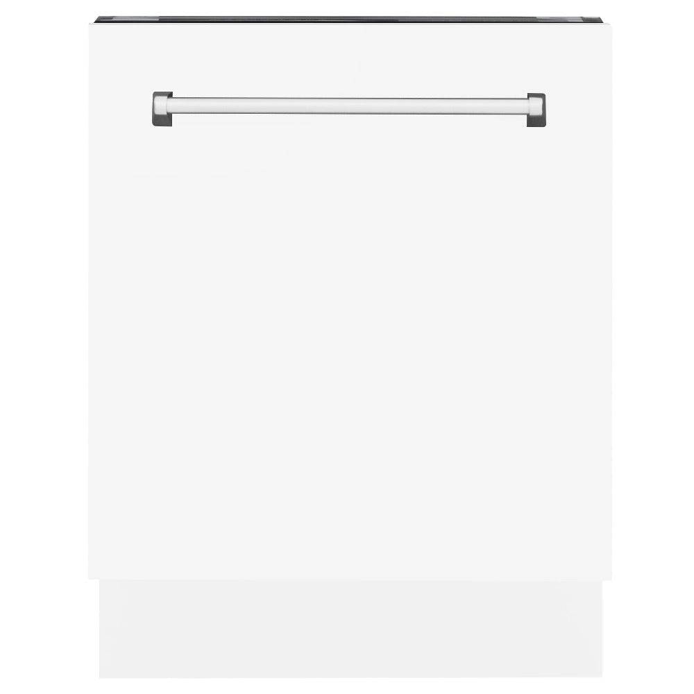 ZLINE 24" Tallac Series 3rd Rack Tall Tub Dishwasher in White Matte with Stainless Steel Tub, 51dBa (DWV-WM-24) - KB&A The Home Improvement Store