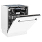 ZLINE 24" Tallac Series 3rd Rack Tall Tub Dishwasher in White Matte with Stainless Steel Tub, 51dBa (DWV-WM-24) - KB&A The Home Improvement Store