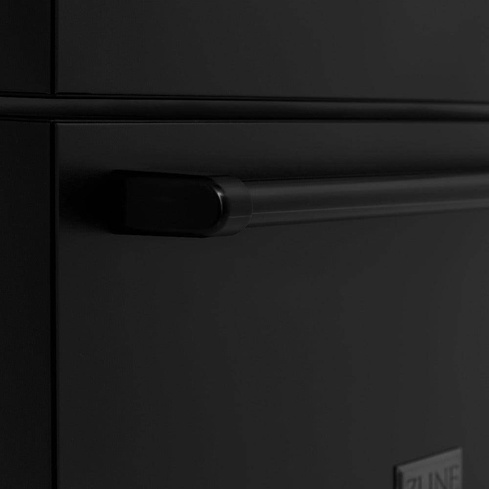 ZLINE 36 in. 21.6 cu. ft 4-Door French Door Refrigerator with Water and Ice Dispenser in Fingerprint Resistant Black Stainless Steel (RFM-W-36-BS) - KB&A The Home Improvement Store