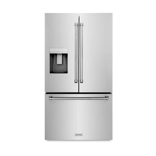 ZLINE 36 in. 28.9 cu. ft. Standard-Depth French Door External Water Dispenser Refrigerator with Dual Ice Maker in Fingerprint-Resistant Stainless Steel (RSM-W-36) - KB&A The Home Improvement Store