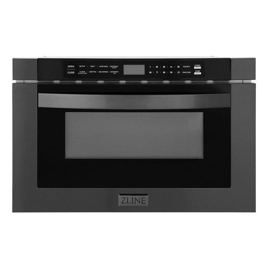 ZLINE 24 in. 1.2 cu. ft. Black Stainless Steel Built-in Microwave Drawer (MWD-1-BS) - KB&A The Home Improvement Store