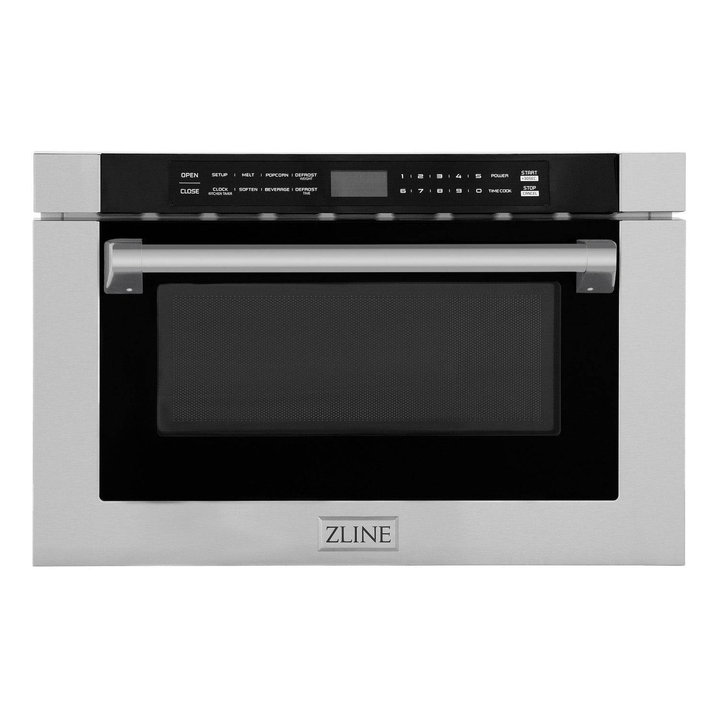 ZLINE 24 in. 1.2 cu. ft. Built-in Microwave Drawer with a Traditional Handle in Stainless Steel (MWD-1-H) - KB&A The Home Improvement Store