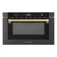 ZLINE Autograph Edition 24" 1.2 cu. ft. Built-in Microwave Drawer in Black Stainless Steel and Champagne Bronze Accents (MWDZ-1-BS-H-CB) - KB&A The Home Improvement Store
