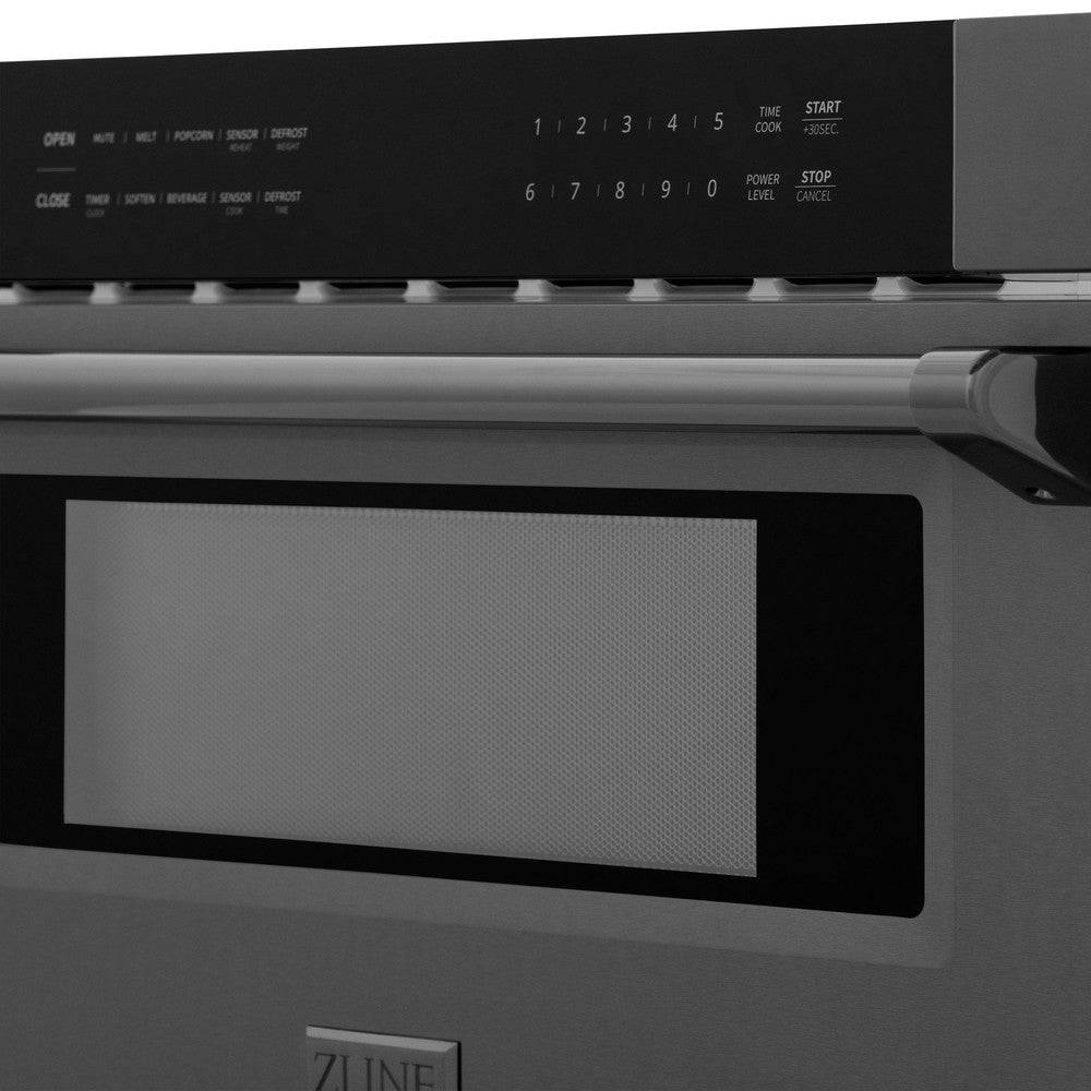ZLINE 30 in. 1.2 cu. ft. Black Stainless Steel Built-In Microwave Drawer (MWD-30-BS) - KB&A The Home Improvement Store
