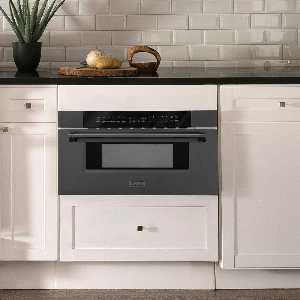 ZLINE 30 in. 1.2 cu. ft. Black Stainless Steel Built-In Microwave Drawer (MWD-30-BS) - KB&A The Home Improvement Store