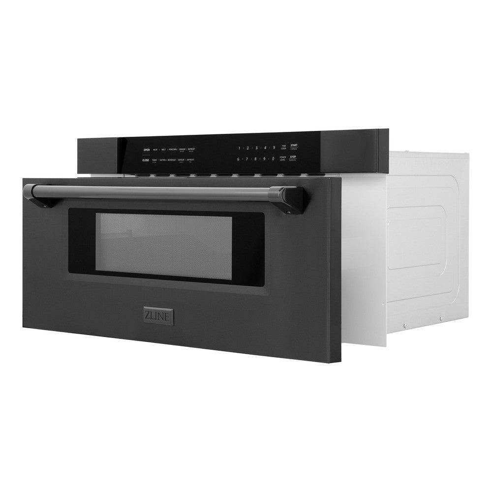 ZLINE 30 in. 1.2 cu. ft. Black Stainless Steel Built-In Microwave Drawer (MWD-30-BS) - KB&A The Home Improvement Store