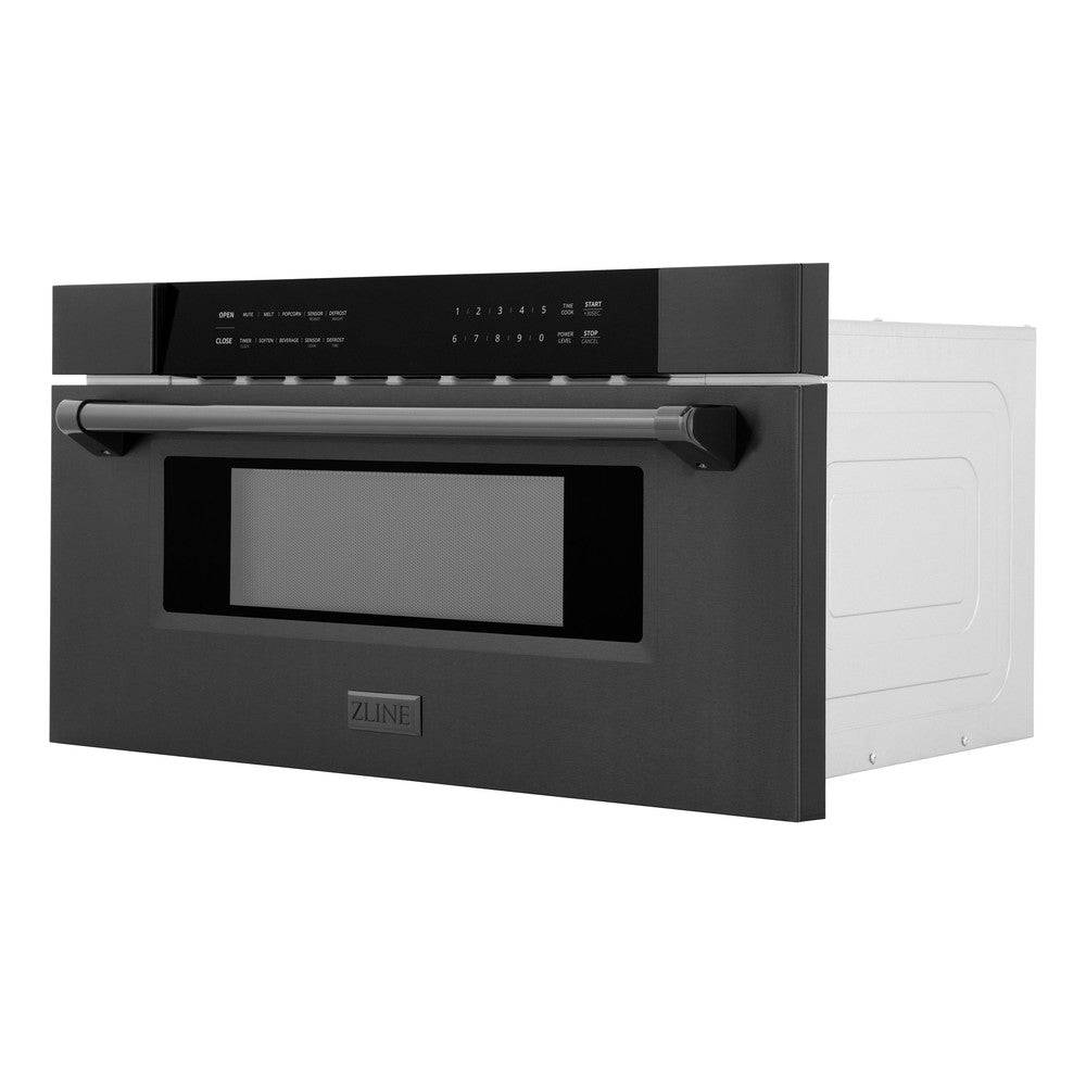 ZLINE 30 in. 1.2 cu. ft. Black Stainless Steel Built-In Microwave Drawer (MWD-30-BS) - KB&A The Home Improvement Store