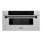 ZLINE Autograph Edition 30 in. 1.2 cu. ft. Built-In Microwave Drawer in Fingerprint Resistant Stainless Steel with Matte Black Accents (MWDZ-30-SS-MB) - KB&A The Home Improvement Store