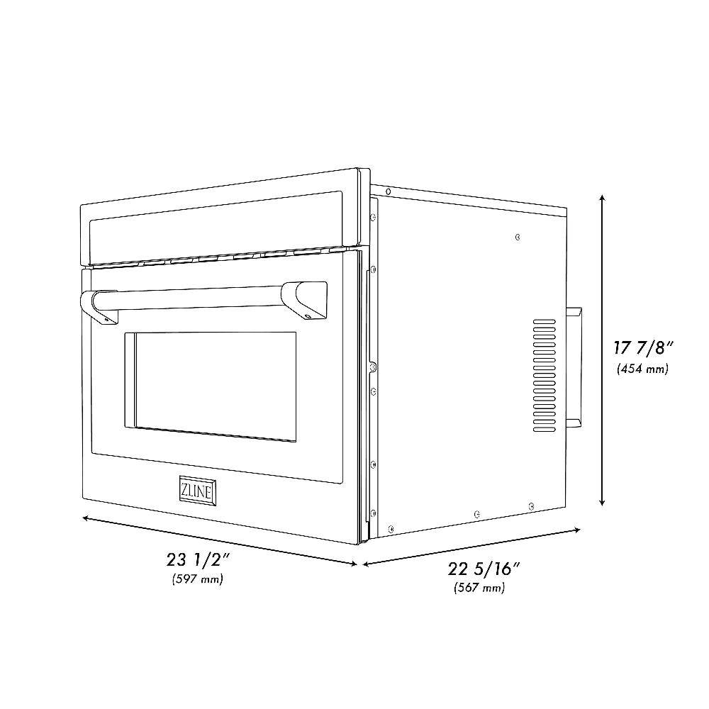 ZLINE 24" 1.6 cu ft. Built-in Convection Microwave Oven in Black Stainless Steel with Speed and Sensor Cooking (MWO-24-BS) - KB&A The Home Improvement Store