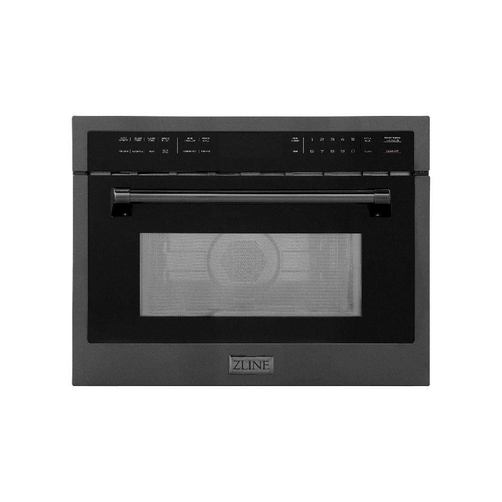 ZLINE 24" 1.6 cu ft. Built-in Convection Microwave Oven in Black Stainless Steel with Speed and Sensor Cooking (MWO-24-BS) - KB&A The Home Improvement Store