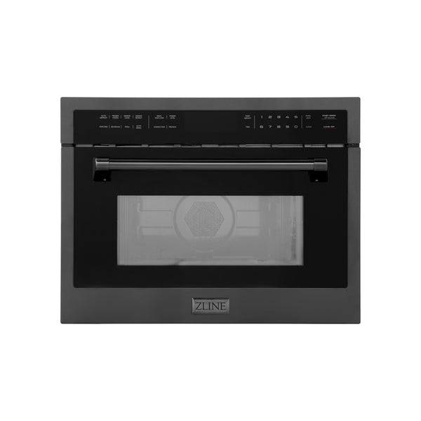 ZLINE 24" 1.6 cu ft. Built-in Convection Microwave Oven in Black Stainless Steel with Speed and Sensor Cooking (MWO-24-BS) - KB&A The Home Improvement Store