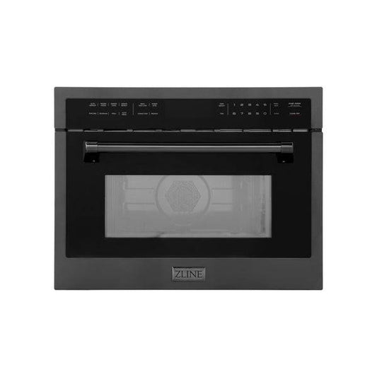 ZLINE 24" 1.6 cu ft. Built-in Convection Microwave Oven in Black Stainless Steel with Speed and Sensor Cooking (MWO-24-BS) - KB&A The Home Improvement Store