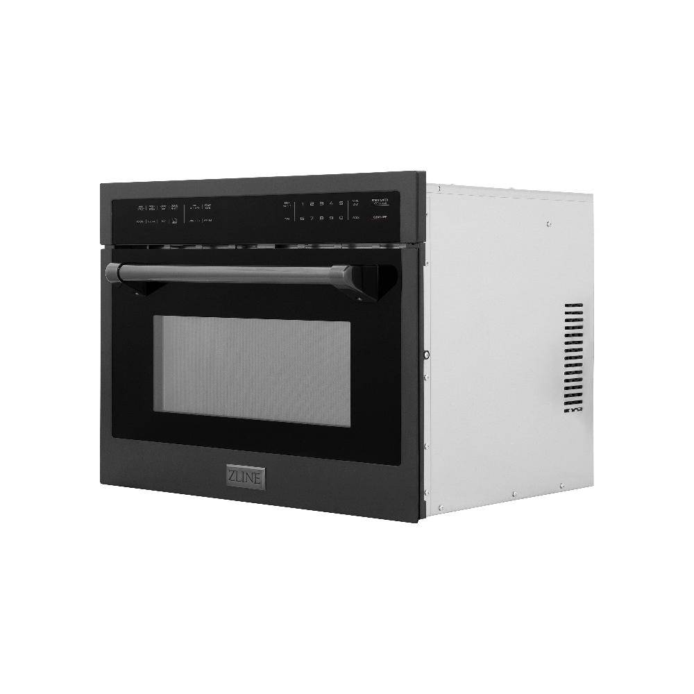 ZLINE 24" 1.6 cu ft. Built-in Convection Microwave Oven in Black Stainless Steel with Speed and Sensor Cooking (MWO-24-BS) - KB&A The Home Improvement Store