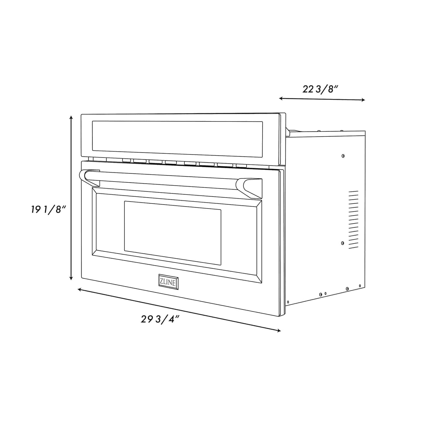 ZLINE 30 in. 1.6 cu ft. Built-in Convection Microwave Oven in Fingerprint Resistant Stainless Steel (MWO-30-SS) - KB&A The Home Improvement Store